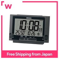 Seiko Clock Alarm Clock Table Clock Digital Radio Black Metallic 84 x 132 x 46mm SQ320K