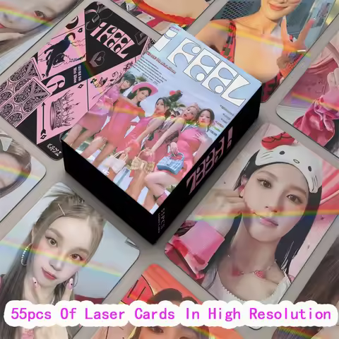 55pcs/set Kpop(G)I-DLE HD Laser Flashcards Album I FEEL LOMO Card Song Yuqi Minnie MIYEON SOYEON SOO