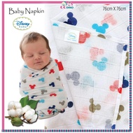Anakku Disney Baby Napkin 8 /4 /2/1 pieces (76cm x 76cm) 100% Cotton,kain lampin bayi