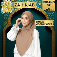 ZOE ARISAH TUDUNG BAWAL COTTON 2026 PLAIN Bidang 45 Tudung Plain Senang Bentuk Flowy ZAFIRA Cotton V