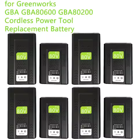 80V 2000mAh-6000mAh for Greenworks GBA GBA80600 GBA80200 Cordless Power Tool Replacement Battery