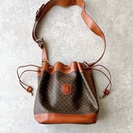 絕版古董包 Celine老花中古水桶包 單肩包 皮革包 斜背復古二手