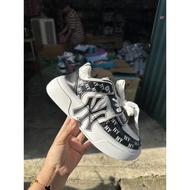 QC BLACK AND WHITE PATTERN MLB SHOES