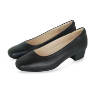 Pierre Cardin รองเท้าผู้หญิง รองเท้าส้นแบน รองเท้าหนังหุ้มส้น นุ่มสบาย ผลิตจากหนังแท้ สีดำ รุ่น 52AD146