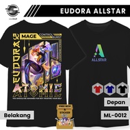 EUDORA ALLSTAR ATOMIC POP SKIN Mobile Legends MLBB Short Sleeve Black T-Shirt