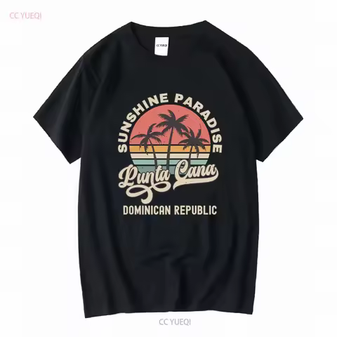 Punta Cana T Shirt Dominican Republic Souvenir Palm Tree Retro SunseT Matching Girls Trip long or sh
