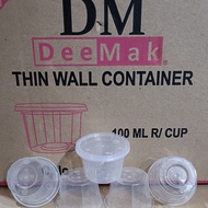 THINWALL CUP 100ML 150ML ROUND CUP / CUP BULAT ISI 25PCS + tutup