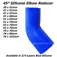 45 degrees Blue Silicone Elbow Reducer L45 Hose Pipe