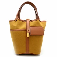 愛馬仕 Picotin Lock PM Cargo Bag，W 印記，2024 年款，金色五金，女士手提包，Swift 皮革，芝麻色（黃米色）
