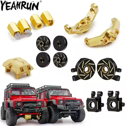 YEAHRUN TRX4M Brass Weight Steering Link Blocks Knuckle Diff Cover Caster Blocks for 1/18 RC Crawler