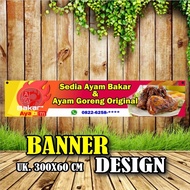 Banner Spanduk Jualan Ayam Bakar dan Ayam Goreng