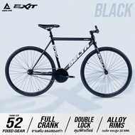 จักรยานฟิกเกียร์  700c Flat Handlebar (แฮนด์ตรง) ไซส์เฟรม 52 เฟรมเหล็ก ขอบล้ออลูมิเนียมสูง 30 MM. DE