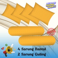 KATUN 4 Pillowcases Set 2 Bolsters Plain Embossed Motif Sarban Korean Style Polymicro Cotton Materia