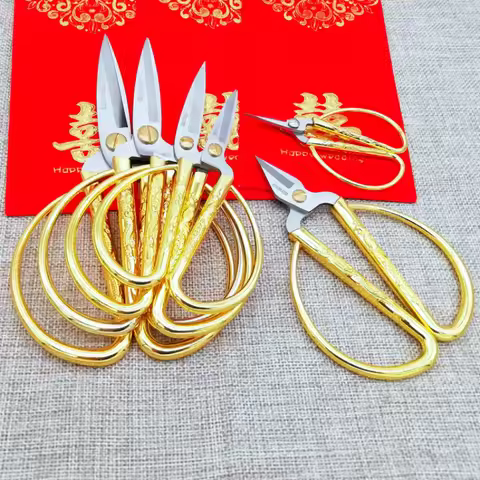 Stainless Steel Dragon And Phoenix Scissors Festive Scissors Opening Ribbon-Cutting Home Tailor Cut