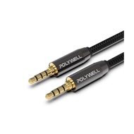〔 POLYWELL 〕 3.5mm Stereo Microphone Audio Cable 50cm~5m [Male To Male] 4-Pole