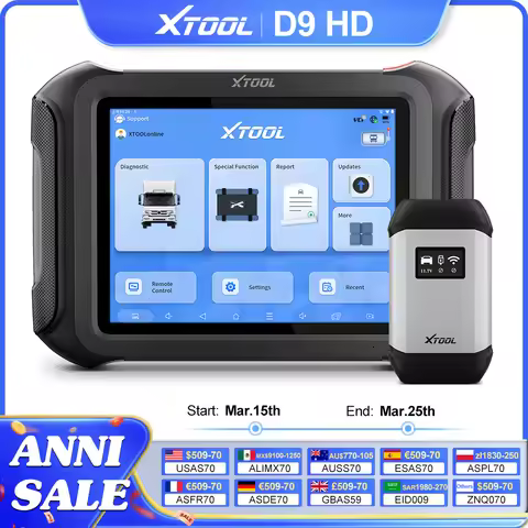 XTOOL D9 HD 24V Heavy Duty Truck All Systems Diagnostic Tool OBD2 Scanner ECU Programming Key Progra