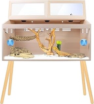 77 Gallon Reptile Terrarium with Stand - Reptile Tank 31.5" L x 15.8" W x 39.4" H Bearded Dragon Enc