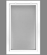 12" x 20" Cube Core Eggcrate Return Air Filter Grille for 1" Filter - Aluminum - White [Outer Dimens