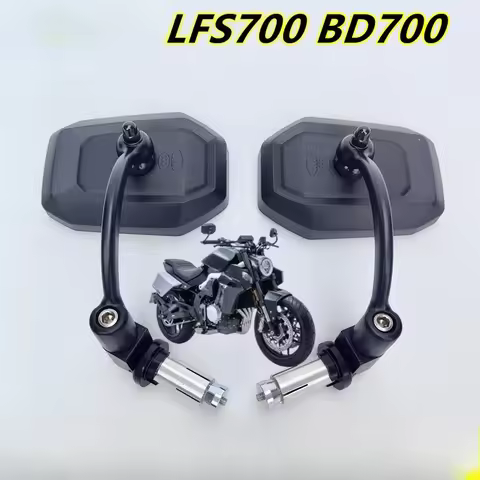 Motorcycle Handlebar Rearview Mirror Retro Square Adjustable Handle Bar Ends Side Mirrors For BENDA 