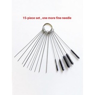 B. b. 15-Piece Set Airbrush Cleaning Brush Motorcycle Carburetor Tattoo Equipment Cleaning Brush Plu