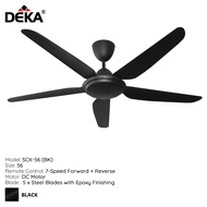Deka DC Motor Ceiling Fan 56" (SCX-56/ Black) Steel Blades
