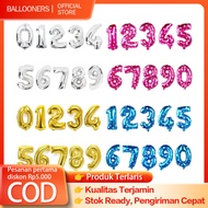 40cm silver number foil balloon pink goldbiru 16 inch number balloon (1PCS)