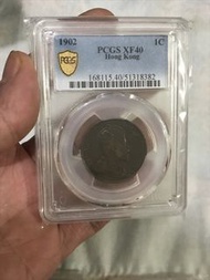 1902年香港一仙硬幣 PCGS XF40