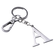 Hongeely Initial Letter Key chain Silver for Men Women Bright 304 Stainless Steel Gold Alphabet Keyc