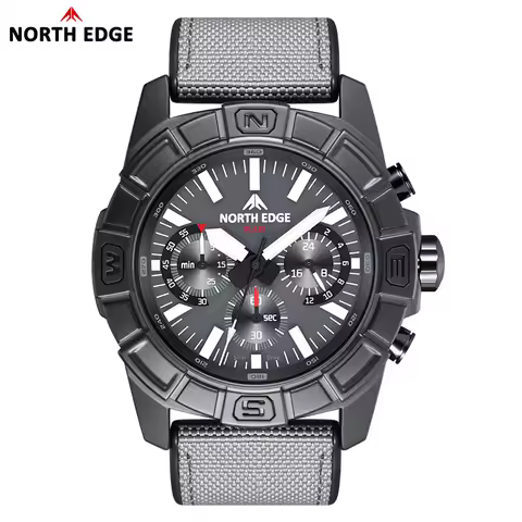 NORTH EDGE BLAZE Men's Watches Solar Power 316 Stainless Steel Case Quartz Watch For Men Pilot Sport