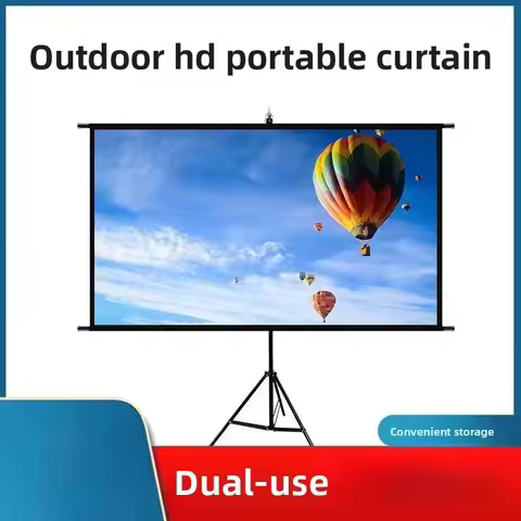 120 Inch Tripod Projector Screen with 16:9 4K High-definition Portable Home Cinema Indoor and Outdoo