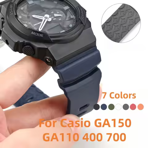 Resin Watch Strap For Casio GA150 GA110 GA400 GA700 16mm Sweatproof Waterproof TPU Watch Band