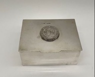 1935年 倫敦產 純銀嵌幣煙盒 首飾盒