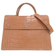 二手Christian Dior 克里斯汀·迪奧 Eva 皮革兩用手提包，霧面鱷魚皮和 PVC 材質，銀色 0483