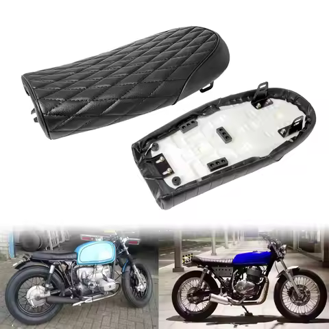 Universal Motorcycle Cafe Racer Seat Vintage Saddle Flat Pan Retro Seat Retro Cafe Racer For Honda C