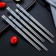 OST  5/10/15/20Pairs Stainless Steel Porcelain Print Chopstis Non-slip Chinese Chopsti For Cooking E