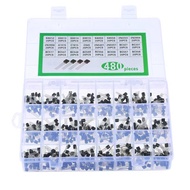 24Values 480PCS NPN PNP Transistor TO-92 Power General Purpose Transistors Assortment Kit 2N2222-BC5