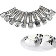 【Qahwed】 Aosu 10pcs Nuts Suit For Bmw X1x3x5x6x73series 28/35/40/45/50mm Lengthen Steel Wheel Bolts 