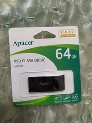 Apacer宇瞻 64GB AH350 USB3.2 高速碟-酷黑跑車
