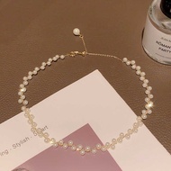 Korea Dongdaemun 2 0 3 Pearl Necklace i n s Collarbone Female Collar
