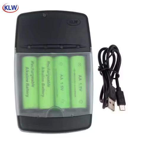 USB EU US AC/DC Power Adaptor Or 1.5V LR03 AA LR6 AAA AAAA Alkaline Rechargeable Battery Smart Charg