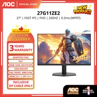 AOC 27G11ZE2  27" GAMING MONITOR ( 27" IPS FHD / 0.3MS / 240HZ / ADAPTIVE SYNC / HD MI + DP )