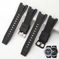For G-SHOCK Casio Heart of Steel Silicone Anti-Allergy Needle Buckle Accessories GST-W300/400g/B100/S310 Men's Watch Strap