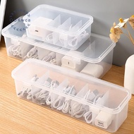 [OUK-t] 5partment Storage Box With Lid See-Through Charge Cable Organizer Box Data Cable Management 