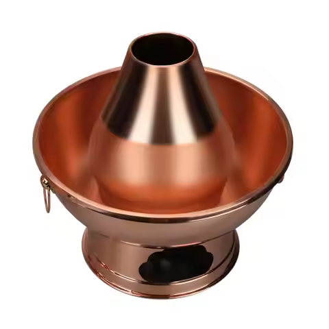 Copper Hot Pot Traditional Charcoal Hot Pot Cookware Tabletop Old Beijing for Families, Home Dining,