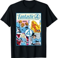 Kaos Fantastic Four: First Steps T-Shirt Superhero Fantastic 4 Tee Retro Comic Cover Baju Lelaki & W