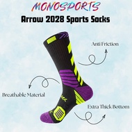 Monosports Mid Cut Premium Thick Sports Socks For Basketball Football Takraw Hiking Running Jogging 