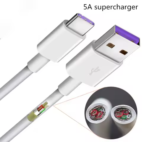 5A Huawei Super Charger Cable 1M USB 3.1 Type C Cable For HUAWEI Mate 9 10 20 30 Pro P40 pro+ P10 Li