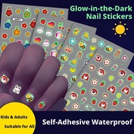 3d Glow In Dark Cartoon Bunny Nail Stickers For Kids Princess Waterproof Cute Toy Nail Art W6e3