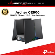 TP-Link Archer GE800 BE19000 Tri-Band Wi-Fi 7 Gaming Router Wi-Fi 7 with the new 6 GHz band, 320MHz 