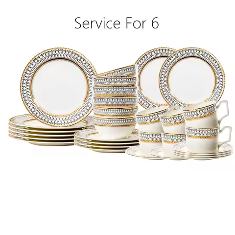 Nordic Fine Bone China Plates Set Dinner Serving Kitchen Dessert Plate Dish Tableware Porcelain Plat